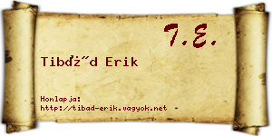 Tibád Erik névjegykártya