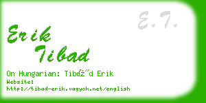 erik tibad business card